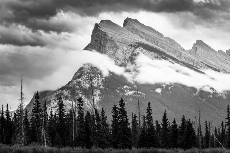 Mt Rundle b/w