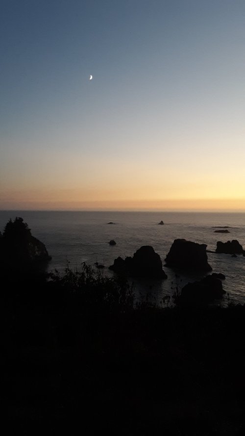 Moonrise at Arch Rock