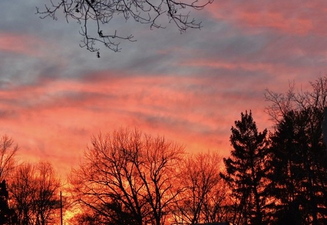 Fiery sunset sky—New Jersey