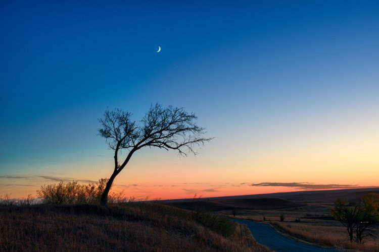 Nightfall on the Kansas Prairie