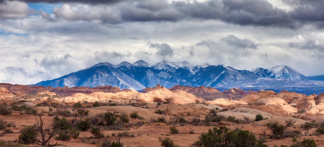 Petrified Dunes and the La Sal Mountains