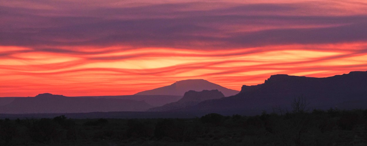 Wildflire Clouds at Sunset over Navajo Mountain