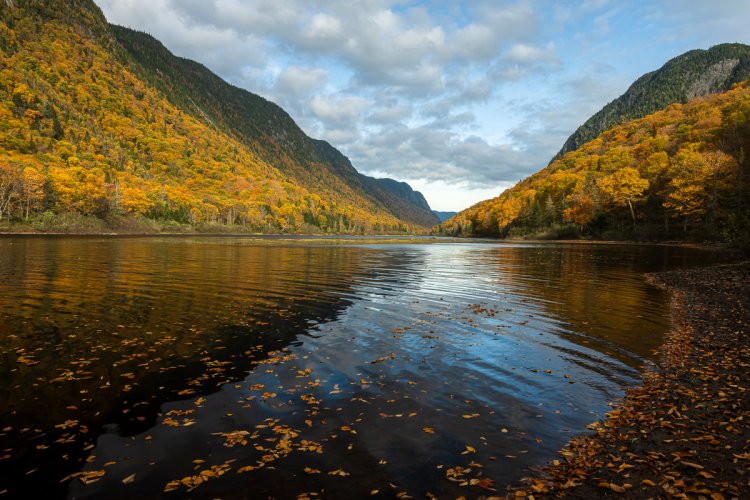 Autumn is already here in the valley of Jacques-Cartier River near Quebec city