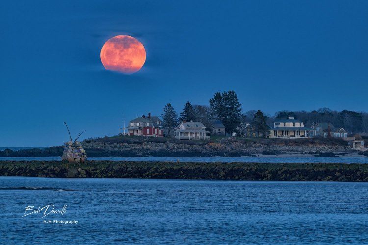 Moonrise over Basket Island, Maine