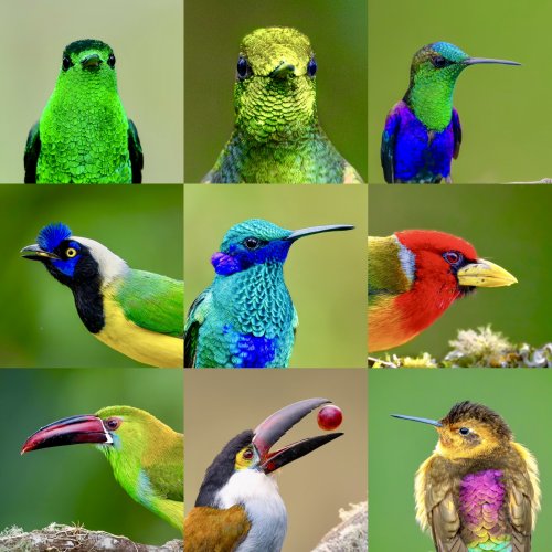 Collage of the wonderful birds of Colombia